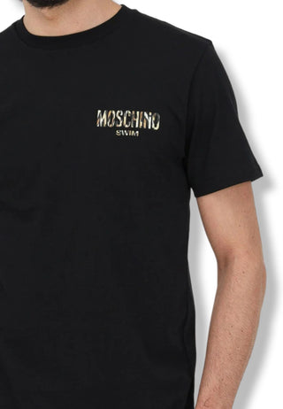 T-Shirt - Moschino - Mann mit Animalier-Schriftzug
