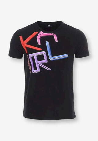t-shirt karl lagerfeld black lettering neon