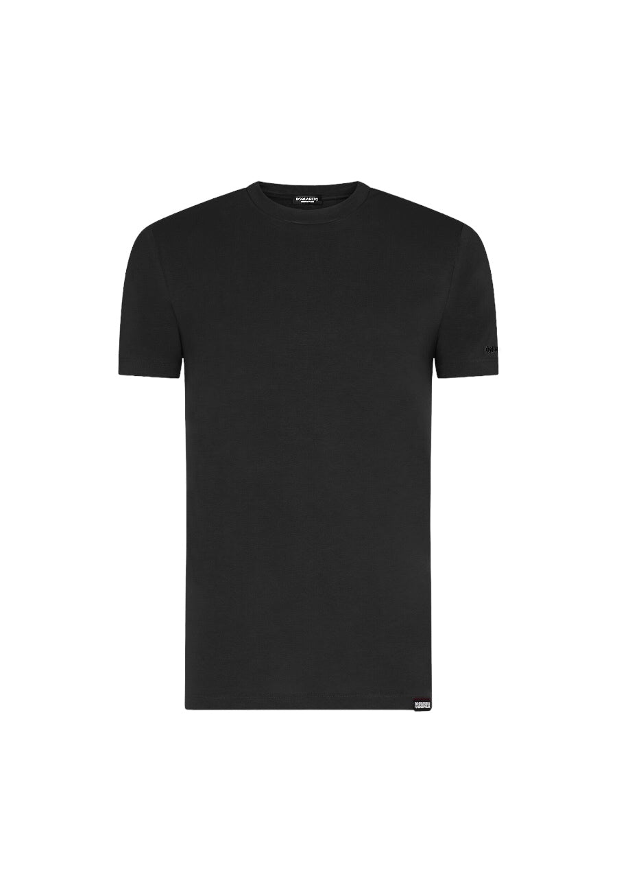 t-shirt dsq uomo nero ricamo