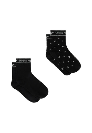 2 pack black socks armani