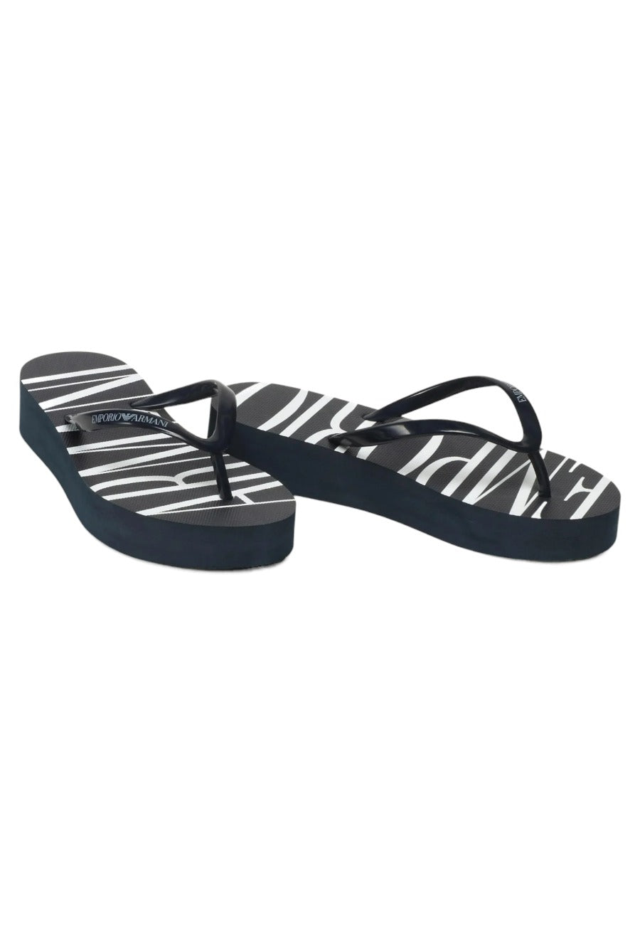 infradito emporio armani lettering blu