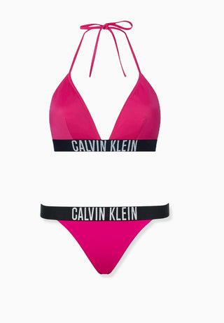 costume bikini calvin klein fuxia logo band