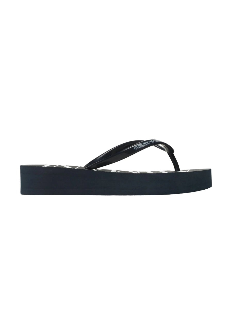 infradito emporio armani lettering blu