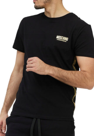 t-shirt nera moschino uomo gold bear
