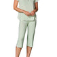 Pyjama-Set – Damen – Grüner Satin