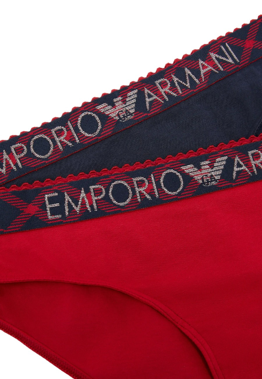 2pack slip emporio armani tartan logo