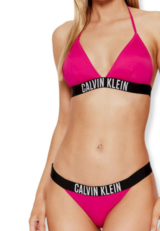 costume bikini calvin klein fuxia logo band