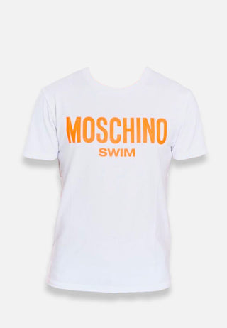 t-shirt moschino uomo orange lettering