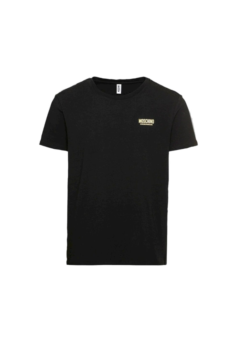 t-shirt nera moschino uomo gold bear